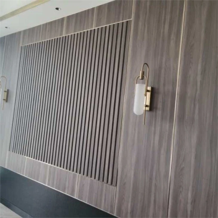 Wood color PVC wall cladding for indoor decoration